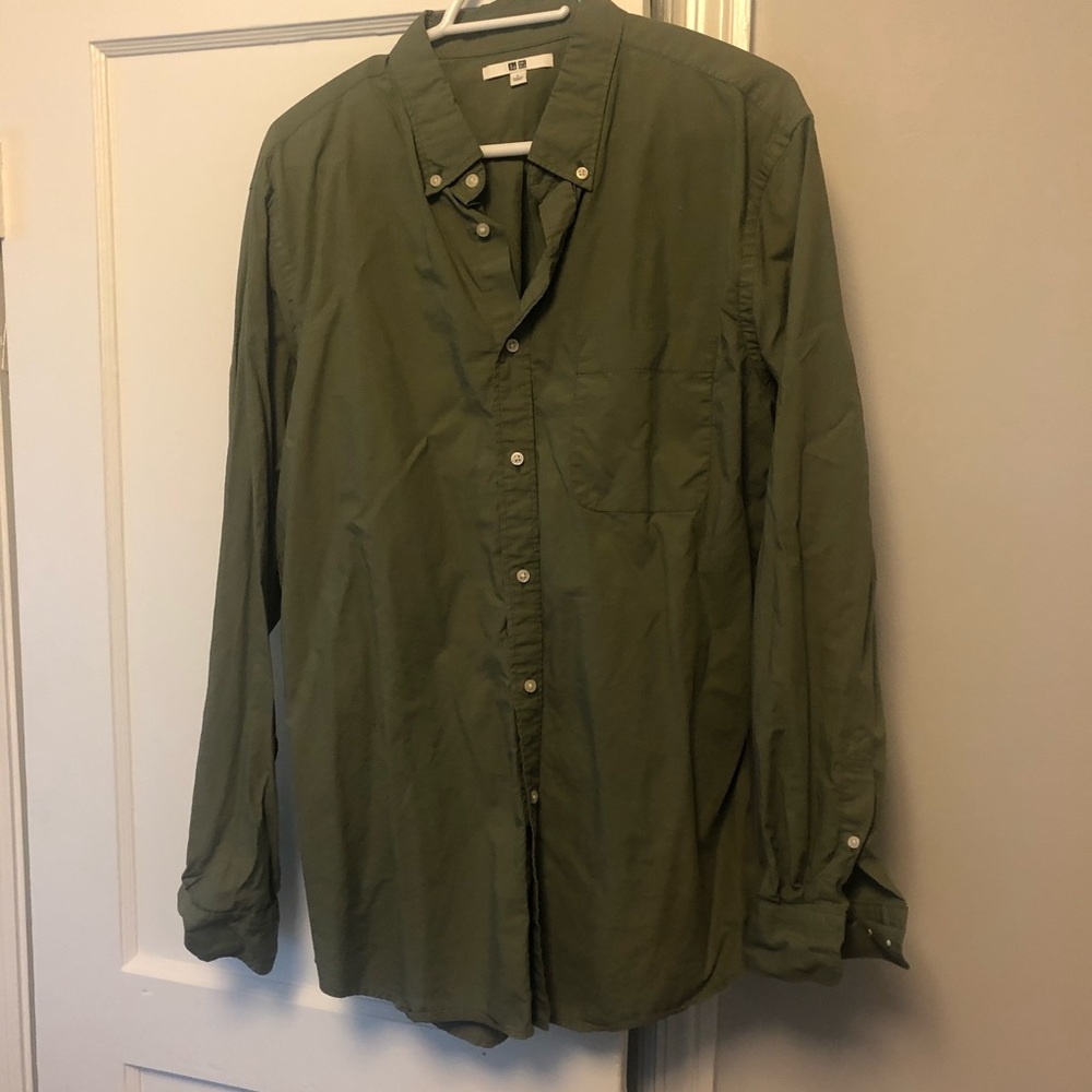Uniqlo Army Green Button down